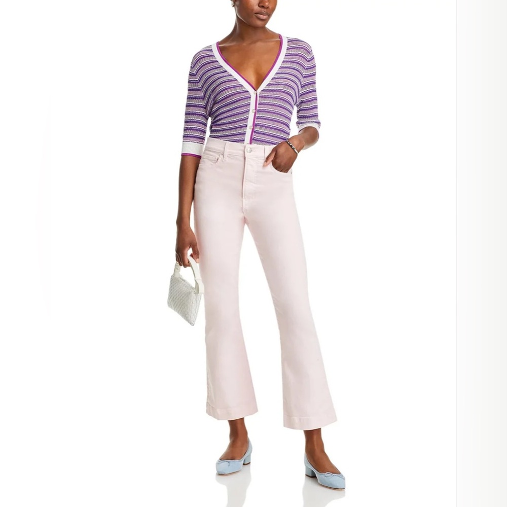 NWT Veronica Beard Carson Ankle Flare Jean in Pink Haze size 24